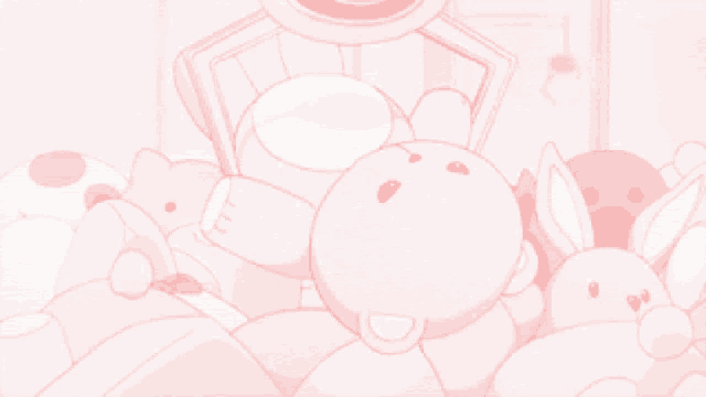 a bunch of stuffed animals are sitting in a pile