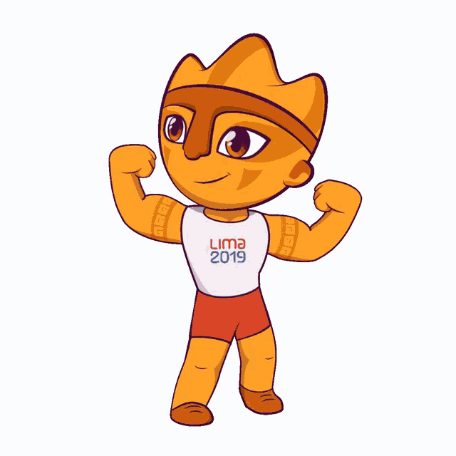 a cartoon character with the year lima 2019 on his shirt