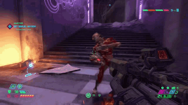 a video game shows a skeleton being attacked by a monster