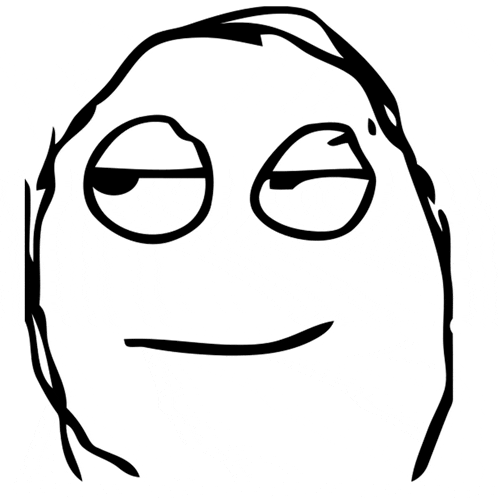 a black and white drawing of a person 's face with a smile on it