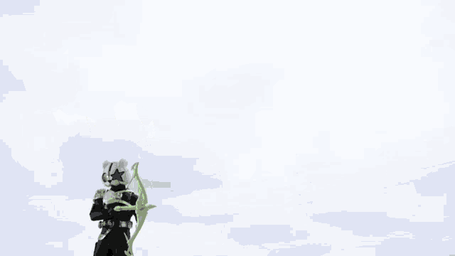 a blurry picture of a green and white object