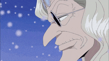 a close up of a cartoon character with glasses on
