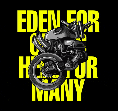 a drawing of a jacket with the words " eden for many " on the bottom