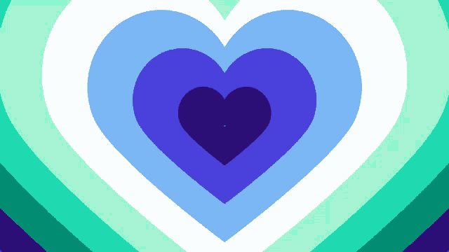a purple heart is in the middle of a blue heart
