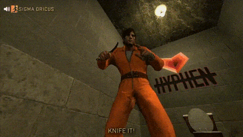 a group of men in orange jumpsuits are dancing