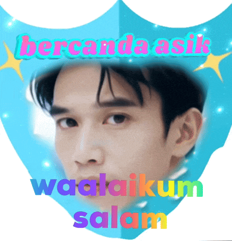 a picture of a man with the words bercanda asik waalaikum salam below it