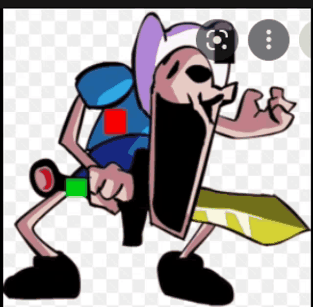 a cartoon character is holding a sword and shield in his hands .