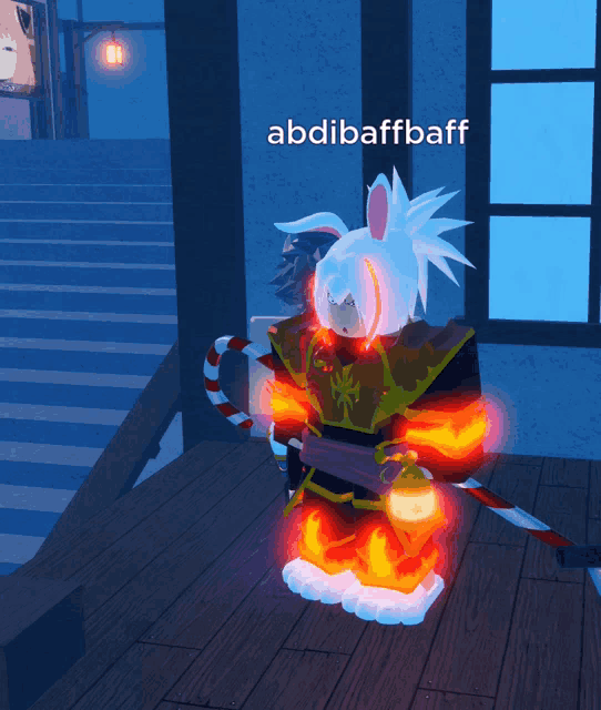 a person in a video game with the name abdibaffbaff on the top