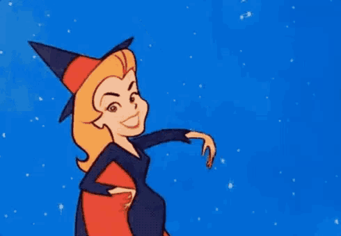 a cartoon of a woman holding a hat in the air with the words parabéns campeao written below her