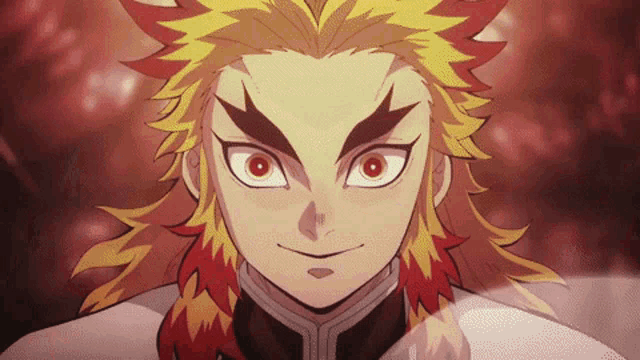 a close up of a anime character 's face with red eyes