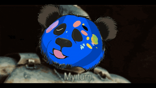 a cartoon drawing of a robot in a cave