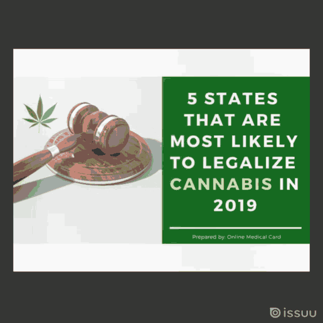 5 states that are most likely to legalize cannabis in 2019 is displayed