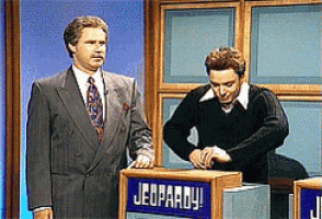 two men are playing a game of jeopardy on a television