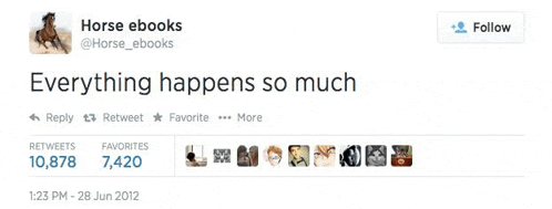 a screenshot of a tweet from horse ebooks