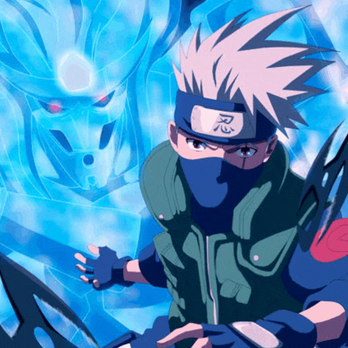 a cartoon character with a mask on his face and a ninja symbol on his head