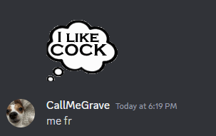 a picture of a dog next to a thought bubble that says i like cock