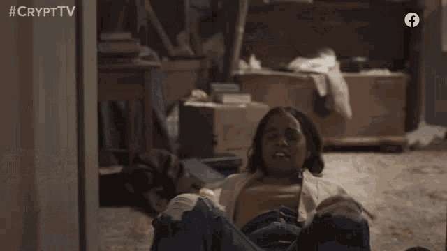 a woman is laying on the floor in a room with the hashtag #crypttv