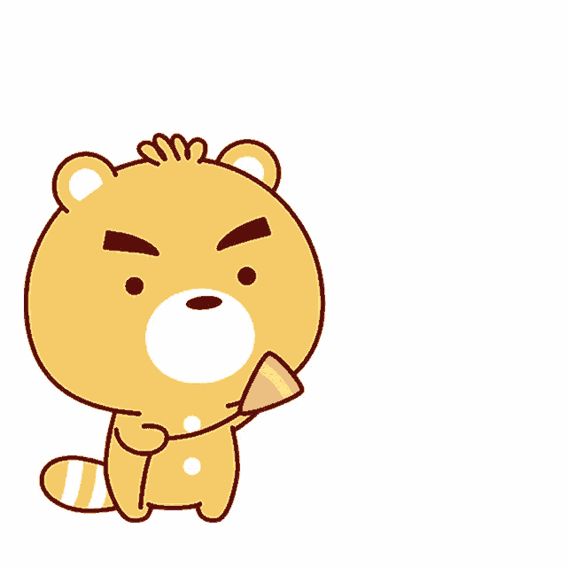 a cartoon of a bear blowing flowers with a fan