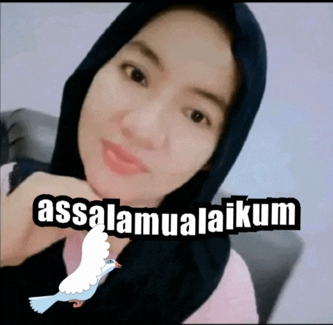 a woman wearing a hijab says assalamualaikum with a white bird