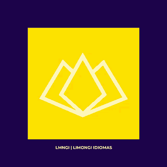 a yellow and purple square with the words lmngi limongi idiomas