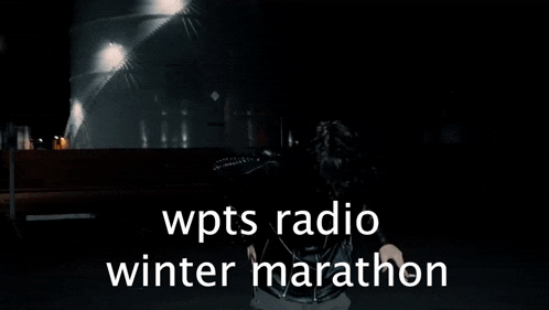 wpts radio winter marathon poster with a woman in a leather jacket