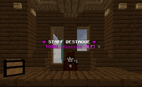 a screenshot of a minecraft game that says staff destaque trial