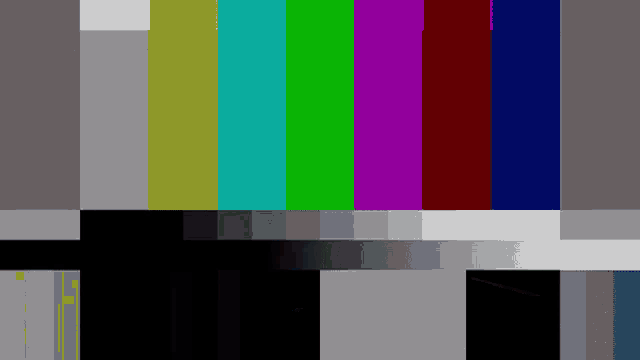 a gray , green , red , purple , and blue striped background with a black border