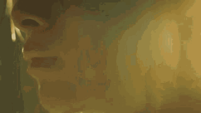a close up of a person 's face with a blurred background and a watermark that says ' aaron '