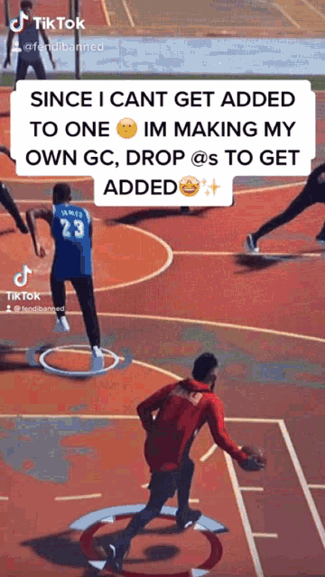 a basketball game is being played on a tiktok account