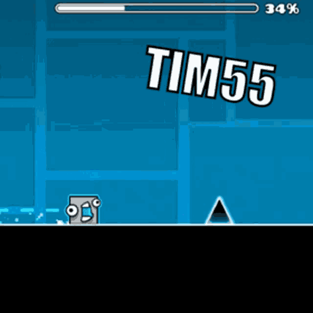 a blue background with a triangle and the number 55 on it