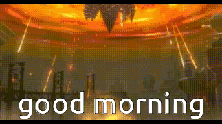 a good morning greeting is displayed in a video game