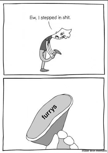 a black and white cartoon of a person saying ew , i stepped in shit