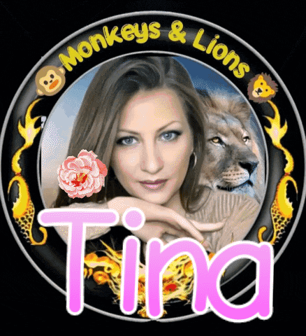 a picture of a woman and a lion with the name tina on it