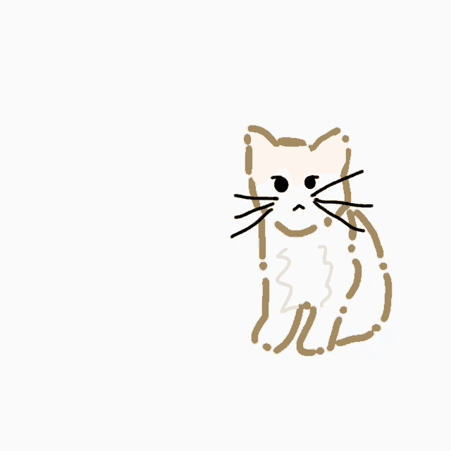 a drawing of a cat with a very angry look on his face