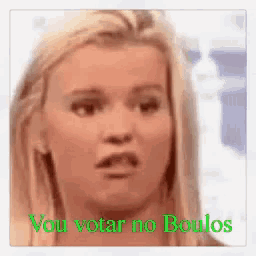 a picture of a woman with the words vou votar no boulos written below her
