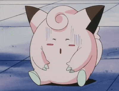 a pink animal with a surprised look on its face