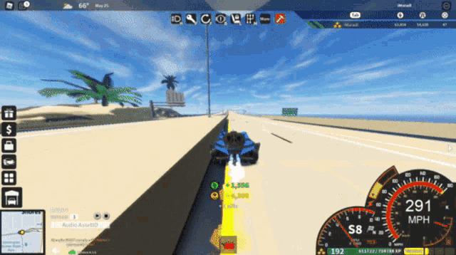 a screenshot of a video game shows a car going 29 mph