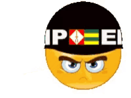 a smiley face with a headband that says ip ee