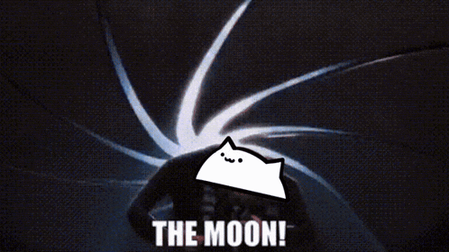 a man in a suit and tie is dancing in front of a full moon and says the moon