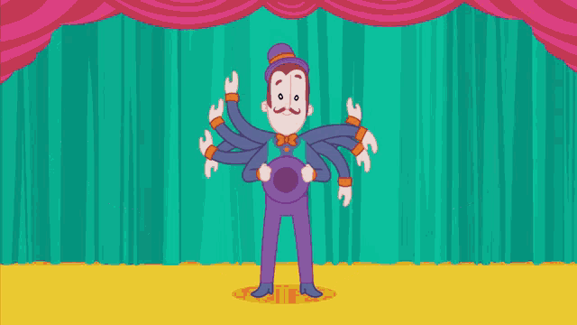 an illustration of a person holding a purple object