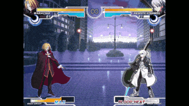 a screenshot of a video game that says blood heat on the top