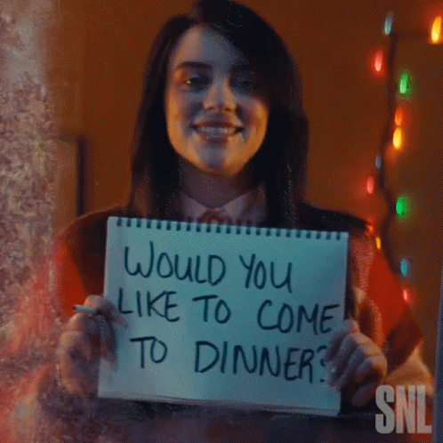Would You Like To Come To Dinner Billie Eilish GIF - Would You Like To Come To Dinner Billie Eilish Saturday Night Live GIFs