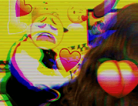 a colorful drawing of a woman with a heart on her chest