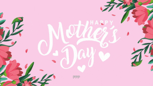 a pink background with the words happy mother 's day surrounded by flowers
