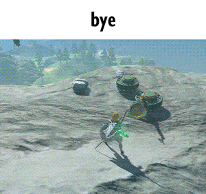 a video game scene with the word bye in the corner