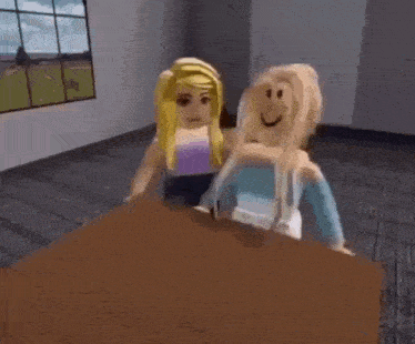 a girl is sitting on top of a dog in a room .