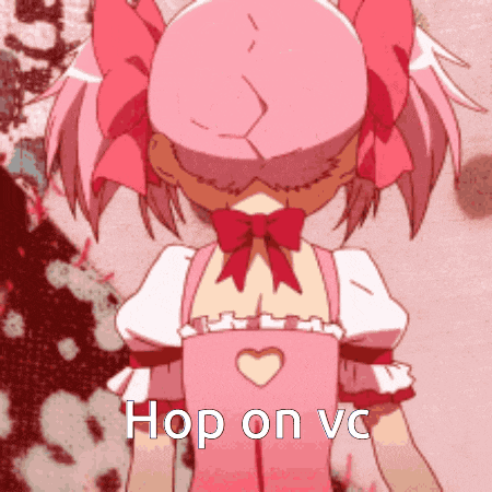 a picture of a girl with the words hop on vc written on it