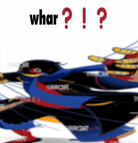 a cartoon character with the word error written on his pants