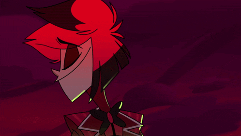 a cartoon character with red hair is holding a flower