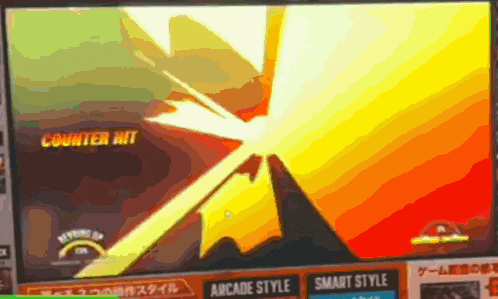 a computer screen shows a counter hit and arcade style options